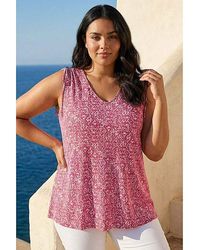 Roman Curve - Ruched Shoulder Vest Top - Lyst