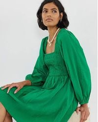 Simply Be - Shirred Skater Dress - Lyst