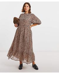 Simply Be - Printed Georgette Maxi Dress - Lyst