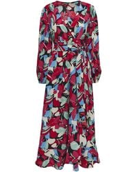 Simply Be - Multi Floral Wrap Midi Dress - Lyst
