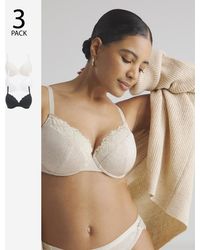 Pretty Secrets - 3 Pack Lace Plunge T-Shirt Bras - Lyst