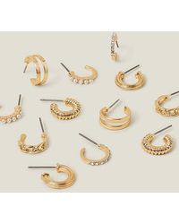 Accessorize - 6-Pack Textured Hoops - Lyst