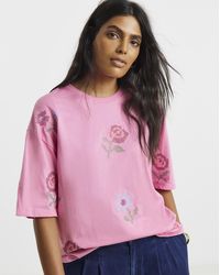 Simply Be - Cross Stitch Embroidered T-Shirt - Lyst