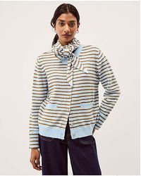 Monsoon - Stripe Cardigan & Scarf - Lyst
