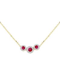 iJewel - 9Ct Lab Diamond Ruby Neclace - Lyst