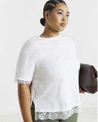 Simply Be - Lace Insert Back Tee - Lyst