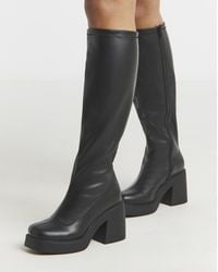 Simply Be - Block Heel Sock Knee Boot Ex Wide Sc - Lyst