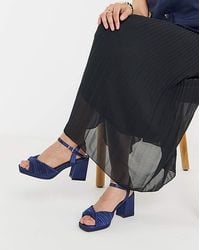 JD Williams - Pleated Two Part Platform Heels Ex Wide - Lyst