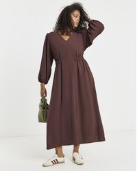Simply Be - Cinched Waist Midi Dress - Lyst