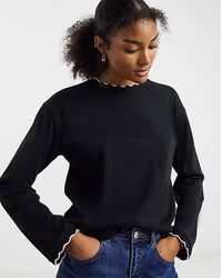 Simply Be - Long Sleeve Scallop Edge Top - Lyst