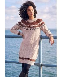 Roman - Roman Fairisle Knitted Jumper Dress - Lyst