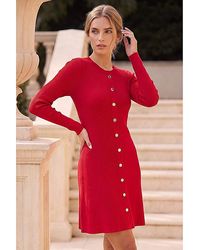 Roman - Roman Knitted Button Dress - Lyst