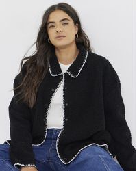 Simply Be - Whipstitch Teddy Button Through - Lyst
