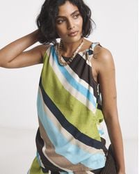 Simply Be - Twist Detail Linen Mix Vest Top - Lyst