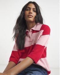Simply Be - Rugby Stripe Knitted Polo - Lyst