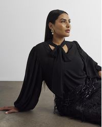 Joanna Hope - Chiffon Tie Neck Blouse - Lyst