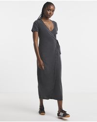 Simply Be - Cotton Jersey Wrap Midi Dress - Lyst