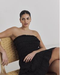MAGISCULPT - Beach To Beach Broderie Mini Beach Dress - Lyst