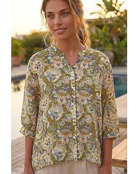 Roman - Roman Floral Print Notch Neck Blouse - Lyst