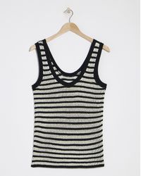 Simply Be - Stripe Crochet Scoop Neck Vest - Lyst