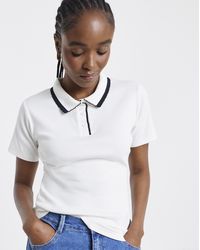 Simply Be - Short Sleeve Rib Polo Top - Lyst