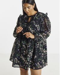 Simply Be - Ditsy Bow Detail Skater Dress - Lyst