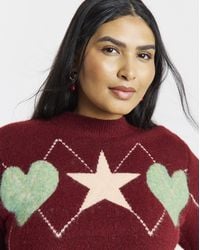 Simply Be - Short Sleeve Fair Isle Jumper - Lyst