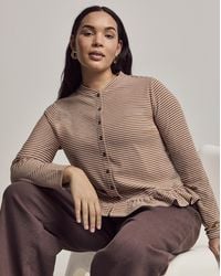 Julipa - Peplum Stripe Jersey Cardigan - Lyst