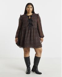 Simply Be - Ditsy Bow Detail Skater Dress - Lyst