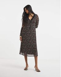 Simply Be - Mesh Lace Trim Dress - Lyst