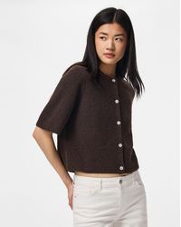 Pieces - Half Sleeve Knit Cardigan - Lyst