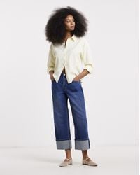 Simply Be - Cropped Straight Leg Turn Up Jeans - Lyst