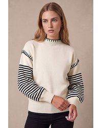 Roman - Roman Contrast Stitch Stripe Jumper - Lyst