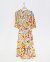 Simply Be - Ruffle Front Wrap Midi Dress - Lyst