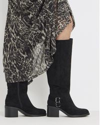 Simply Be - Block Heel Knee High Boot Wide C - Lyst