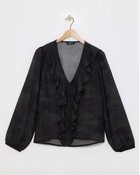 Simply Be - Georgette Sheer Ruffle Blouse - Lyst