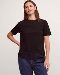 Monsoon - Lola Lace Trim Jersey T-Shirt - Lyst