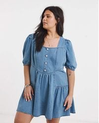 Simply Be - Meadow Mini Denim Dress - Lyst