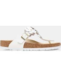 Birkenstock - Gizeh Leather Flower Sandals - Lyst