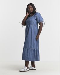 Simply Be - Midi Shirred Smock Dress - Lyst