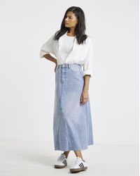 Simply Be - Denim Full Maxi Skirt - Lyst