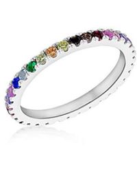 iJewel - Sterling Colourful Cz Band Ring - Lyst