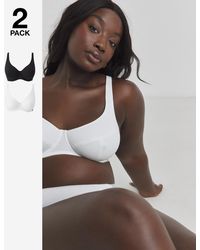 Slimma - 2 Pack Cotton Full Cup Bras - Lyst