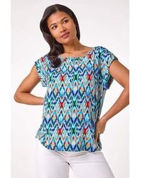 Roman - Roman Abstract Print Shell Top - Lyst