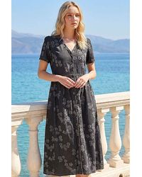 Roman - Roman Floral Denim Shirt Dress - Lyst