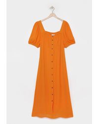 Simply Be - Crinkle Button Through Midi Dress - Lyst