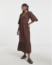 Simply Be - Animal Woven Wrap Dress - Lyst