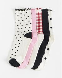 Pretty Secrets - 5 Pack Ankle Socks - Lyst