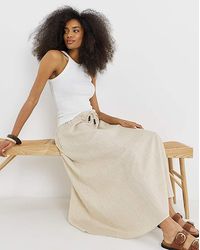 Simply Be - Bead Linen Mix Midaxi Skirt - Lyst