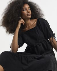 Simply Be - Midi Shirred Smock Dress - Lyst